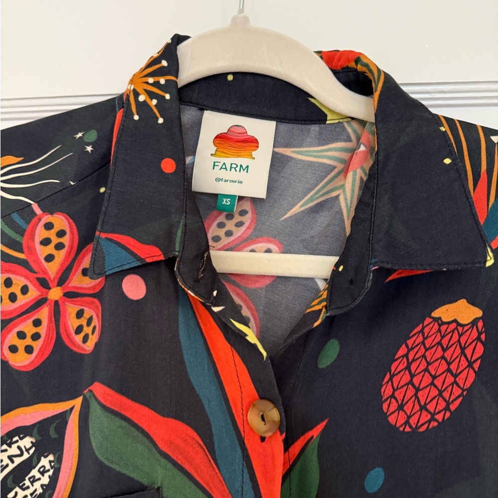 Farm Rio Longline Buttondown Dress Size XS - Picture 6 of 7